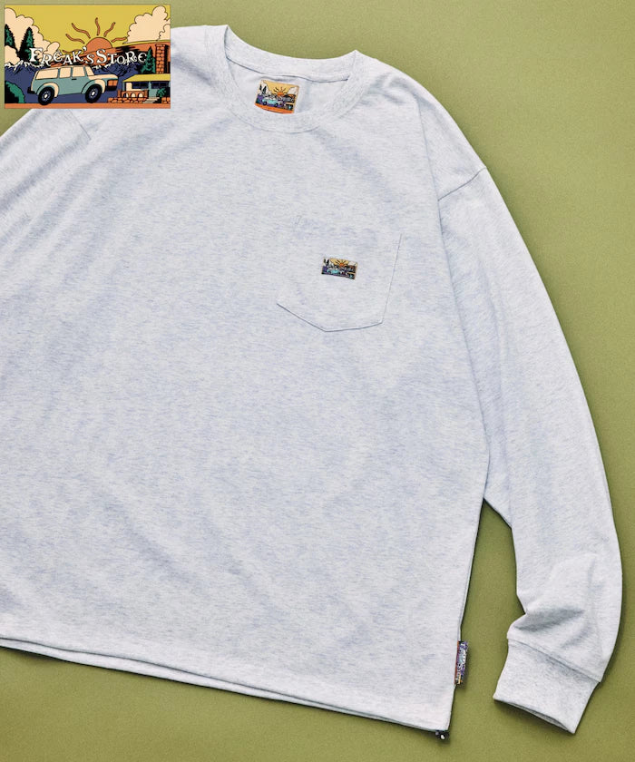 FREAK'S STORE for BEACH & FES Relax Fit One Point Logo Spindle Long Sleeve T-Shirt