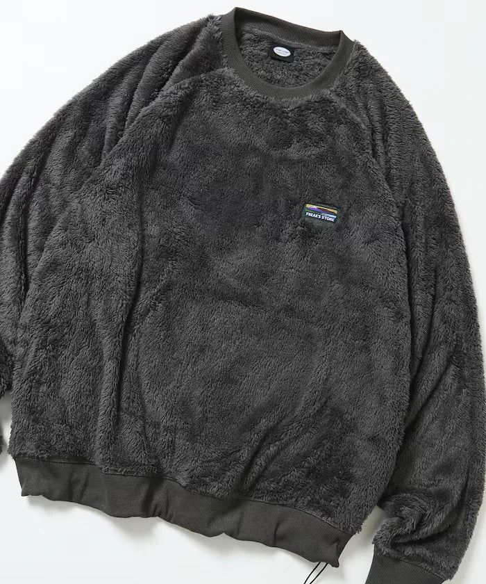 Relaxed Fit Raglan Sleeve Shaggy Fleece Pullover