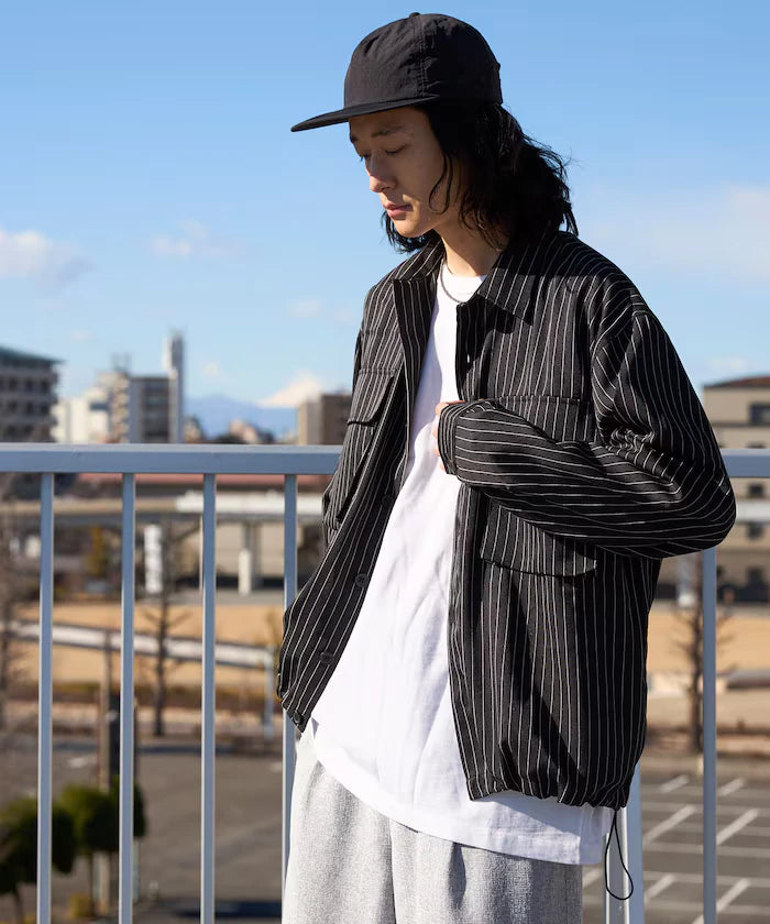 Stripe Shirt Blouson / Setup Compatible / Layer / Relaxed Fit