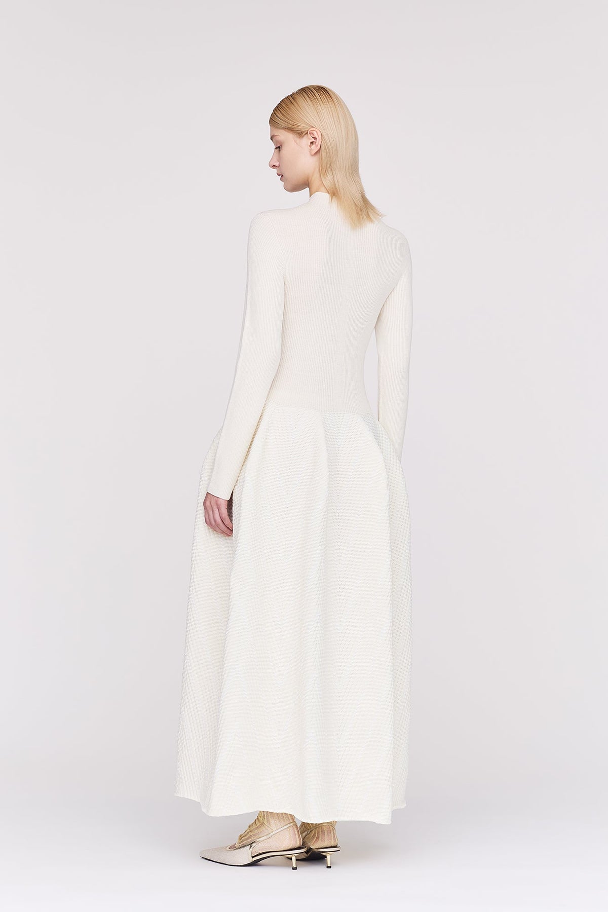POTTERY HERRINGBONE LONG SLEEVE DRESS