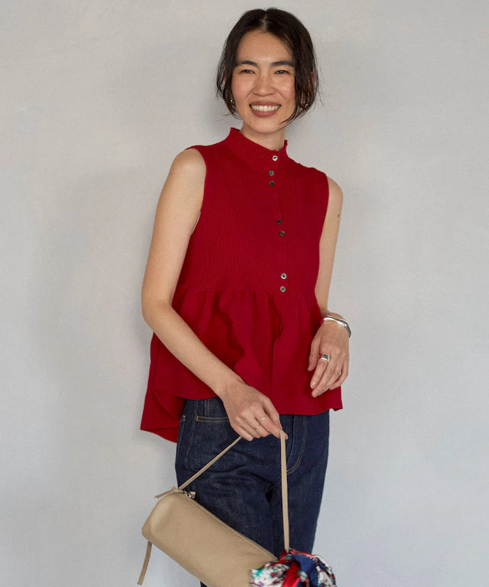 Japan Made Whole Garment Peplum Vest
