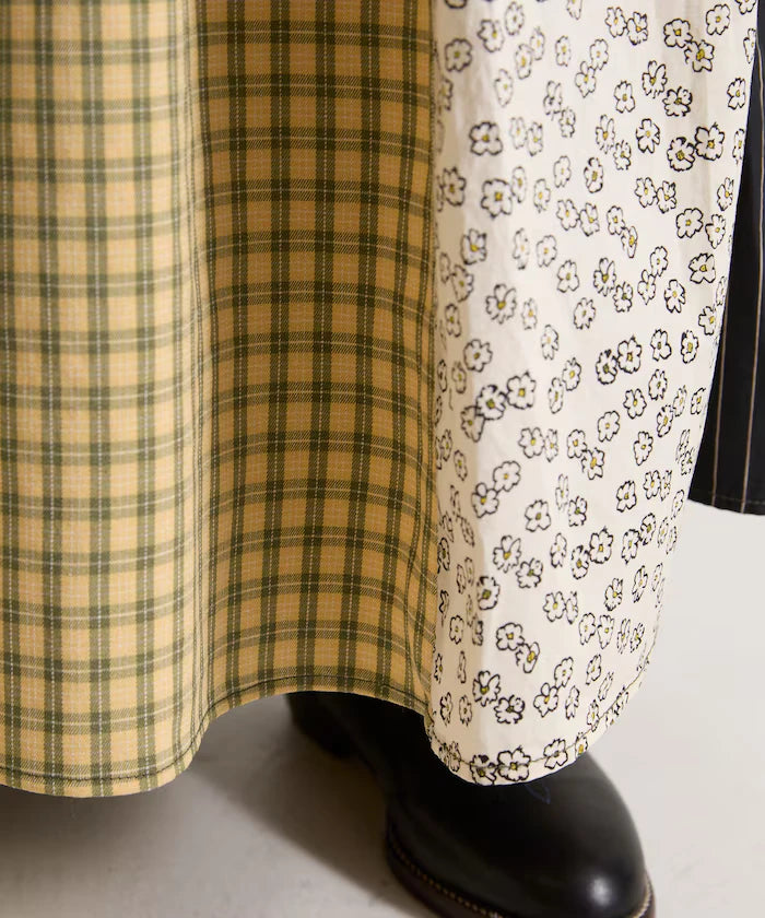 Flower & Check Docking Skirt