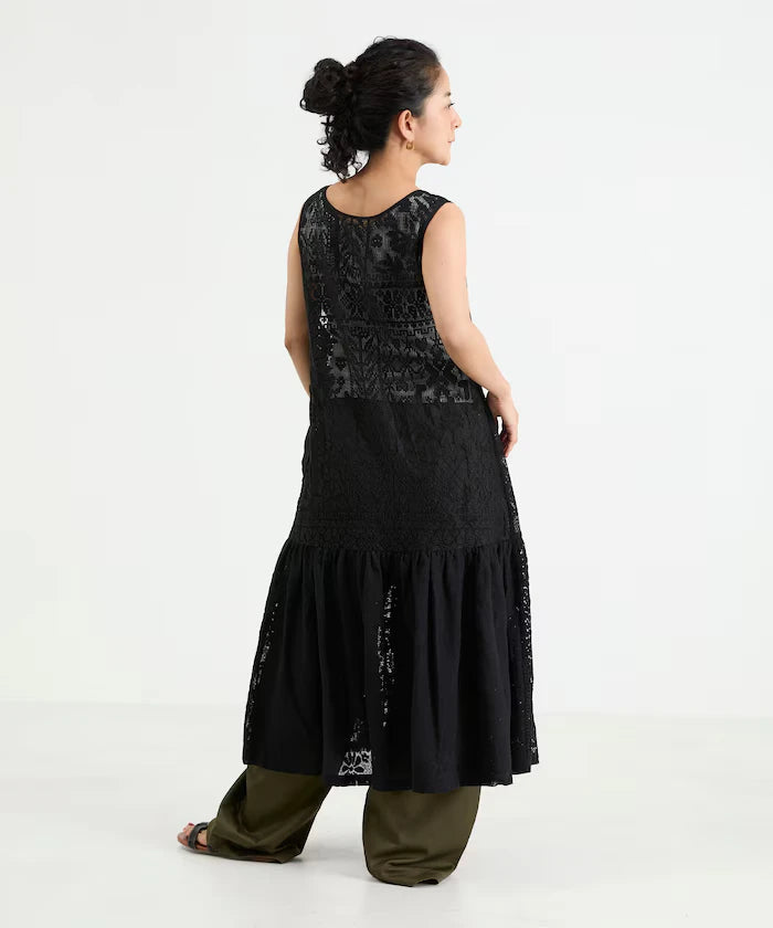 2WAY Lace Tiered Sleeveless Dress