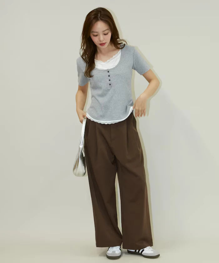 2-pleat slacks pants limited edition