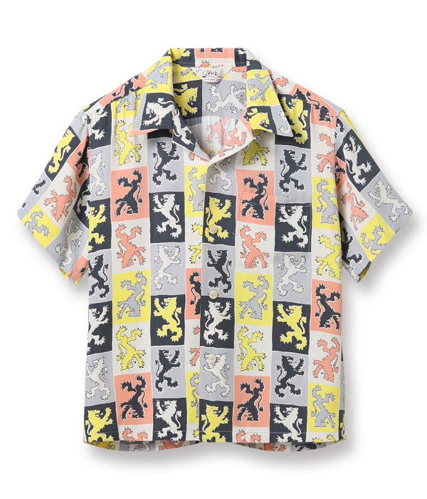 HIGH DENSITY RAYON OPEN SHIRT “LION RAMPANT”