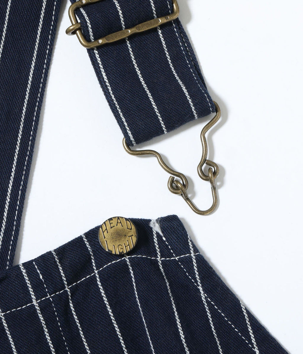 HEADLIGHT 8oz. SPECIAL WOVEN STRIPE DENIM LOW BACK OVERALLS