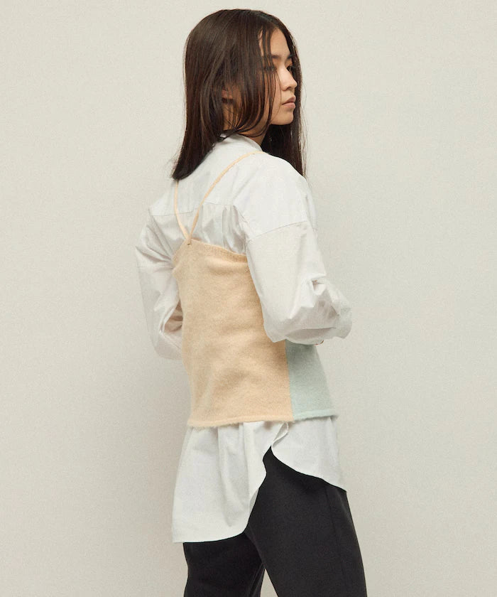 Alpaca Blend Bicolor Knit Vest