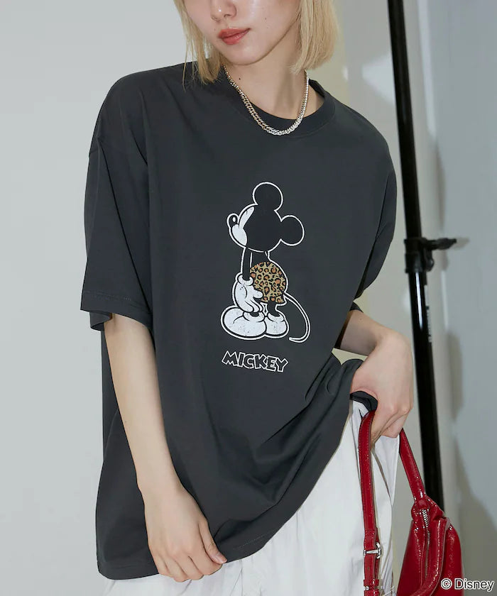 <Functional Material>Mickey Mouse & Minnie Mouse/Face T-Shirt Limited Edition