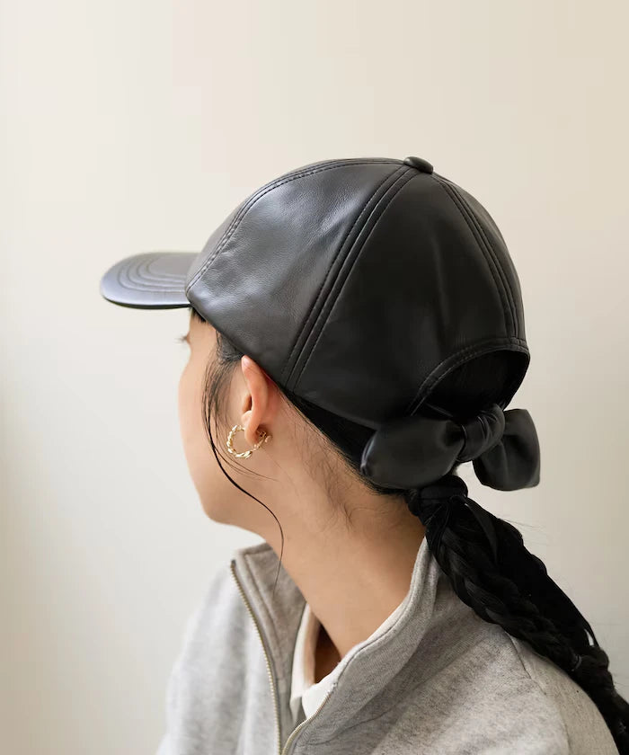 PU Ribbon Cap/Fake Leather Cap