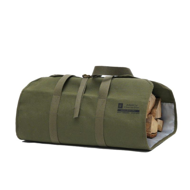 ALBERTON CANVAS FIRE WOOD BAG/BLACK