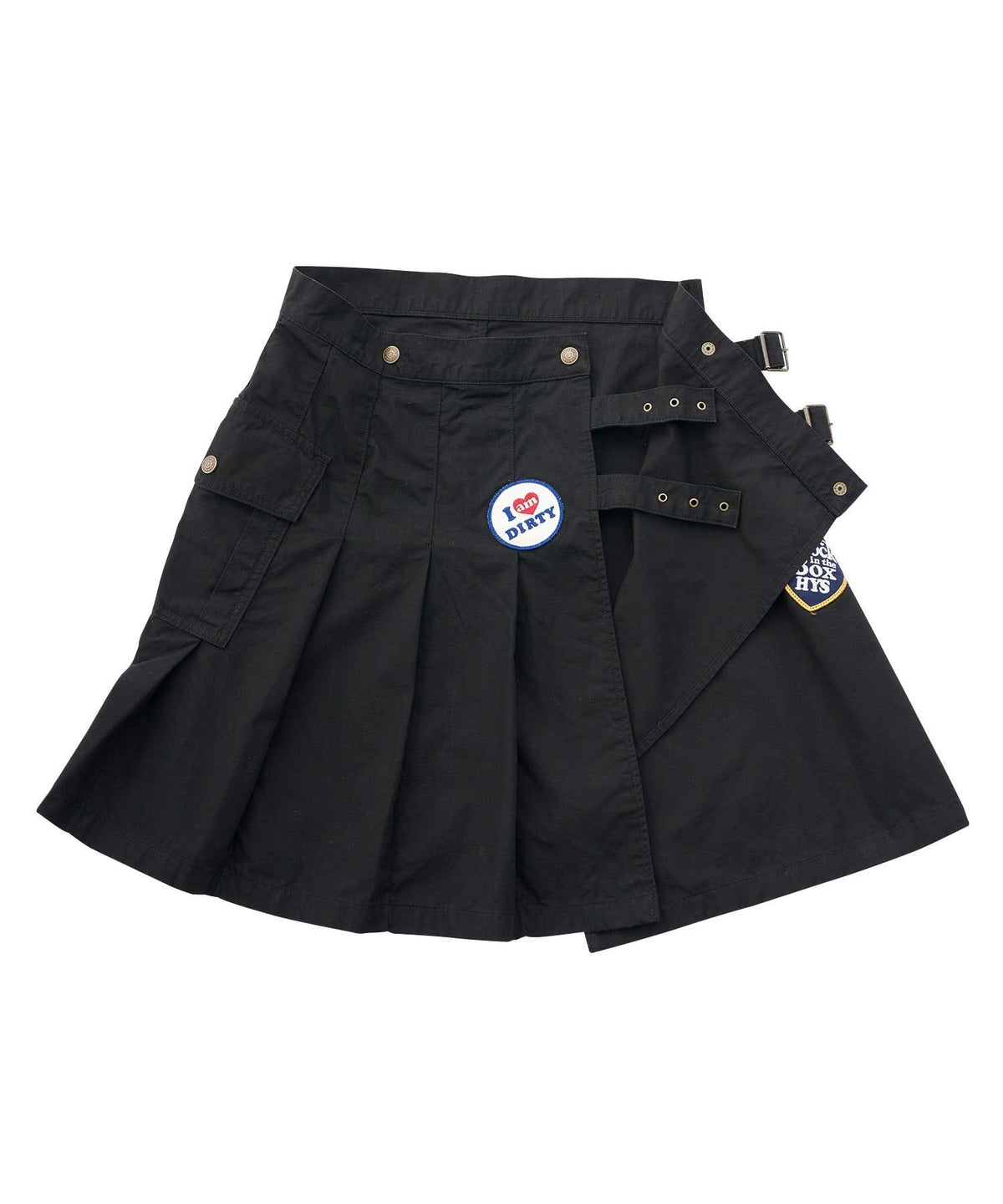 Military Pleated Wrap Skirt