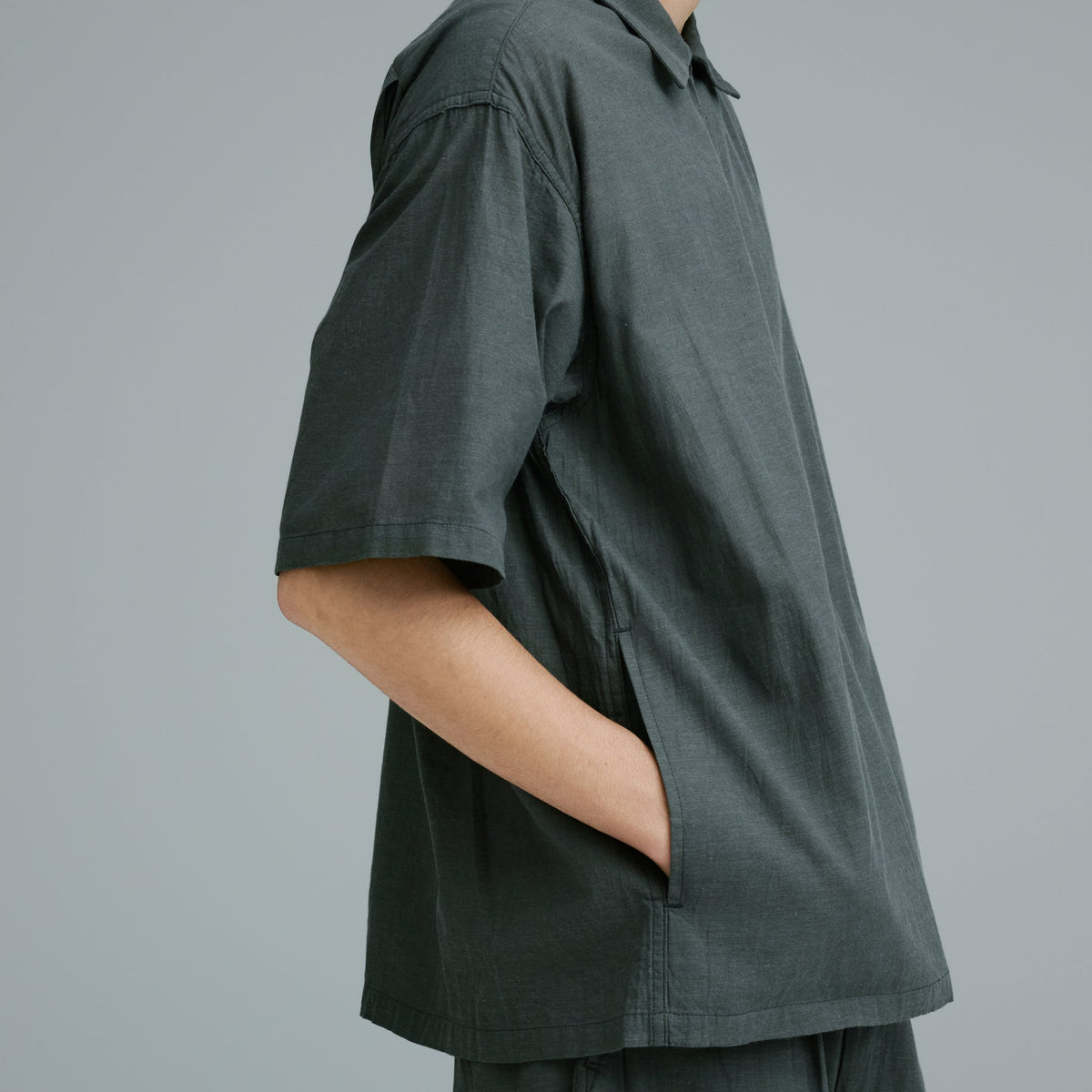 Vat Dye Chambray Zip Shirt