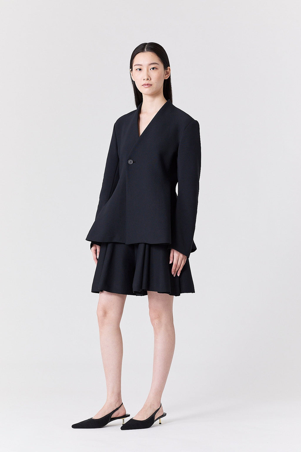 MILAN COLLARLESS FLARE JACKET
