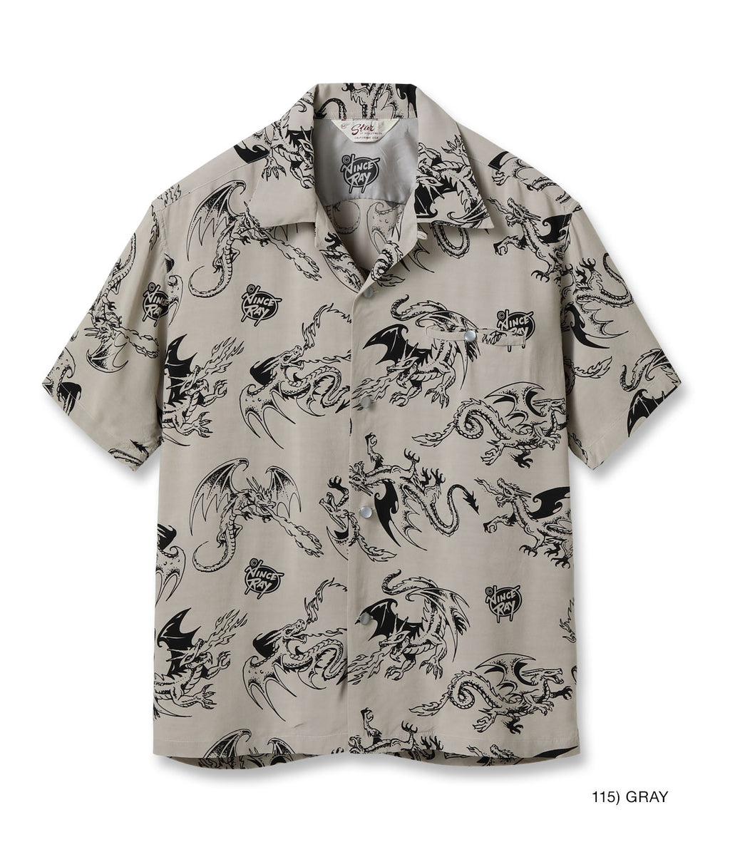 HIGH DENSITY RAYON OPEN SHIRT “RETURN OF THE DRAGON” by VINCE RAY