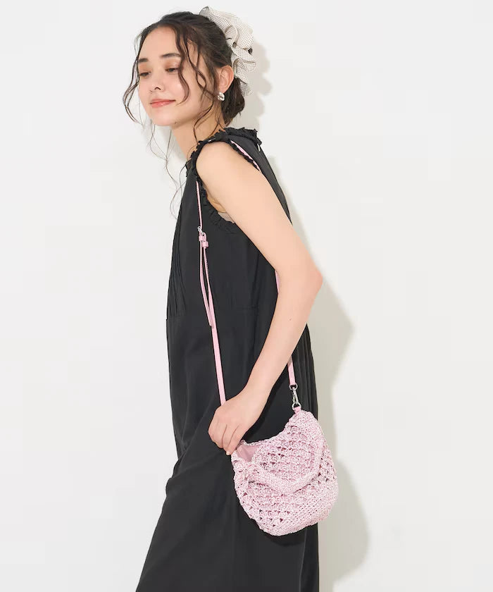 Lurex Yarn Hand Knitted 2WAY Bag
