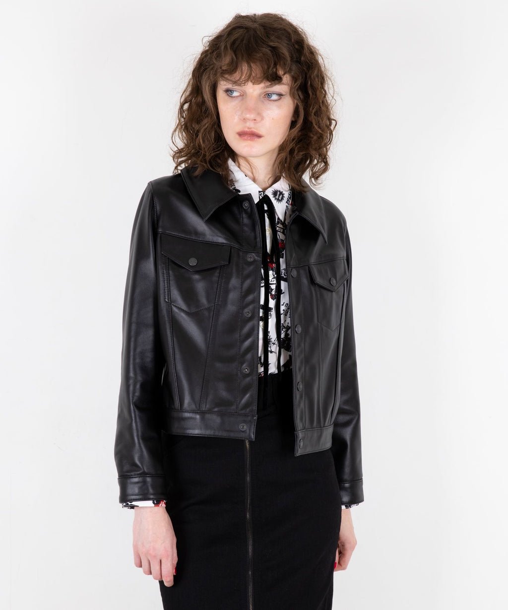 HYSTERIC ROLLERS Patch Short Leather Blouson