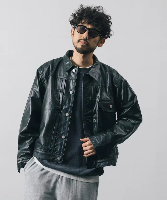 Leather Jacket TYPE-1 / Water-Repellent Leather / Cowhide