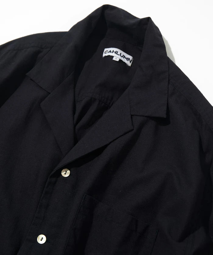 Cotton Linen Open Collar Shirt