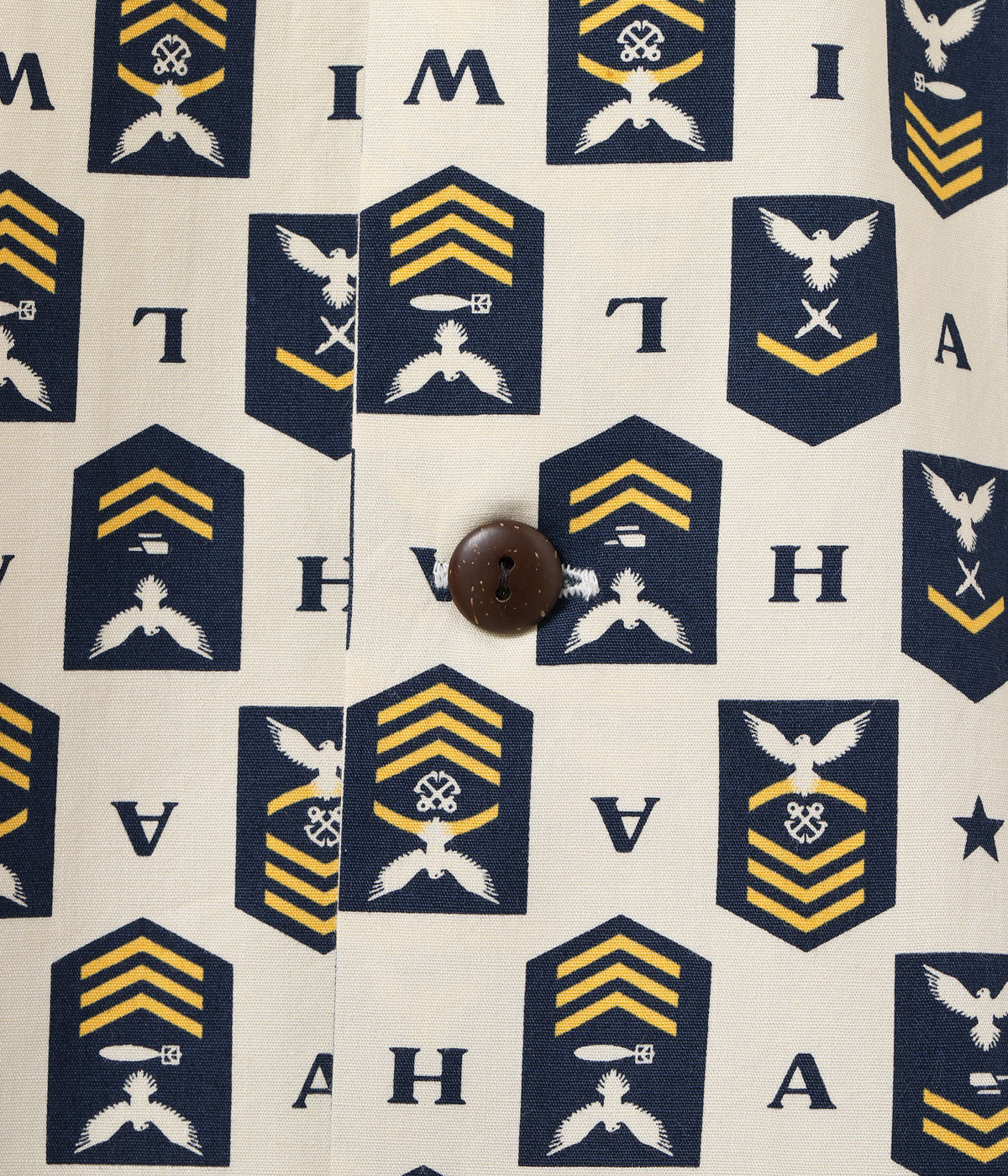 Cotton Broad Hawaiian Shirt 'Navy's Chevron'