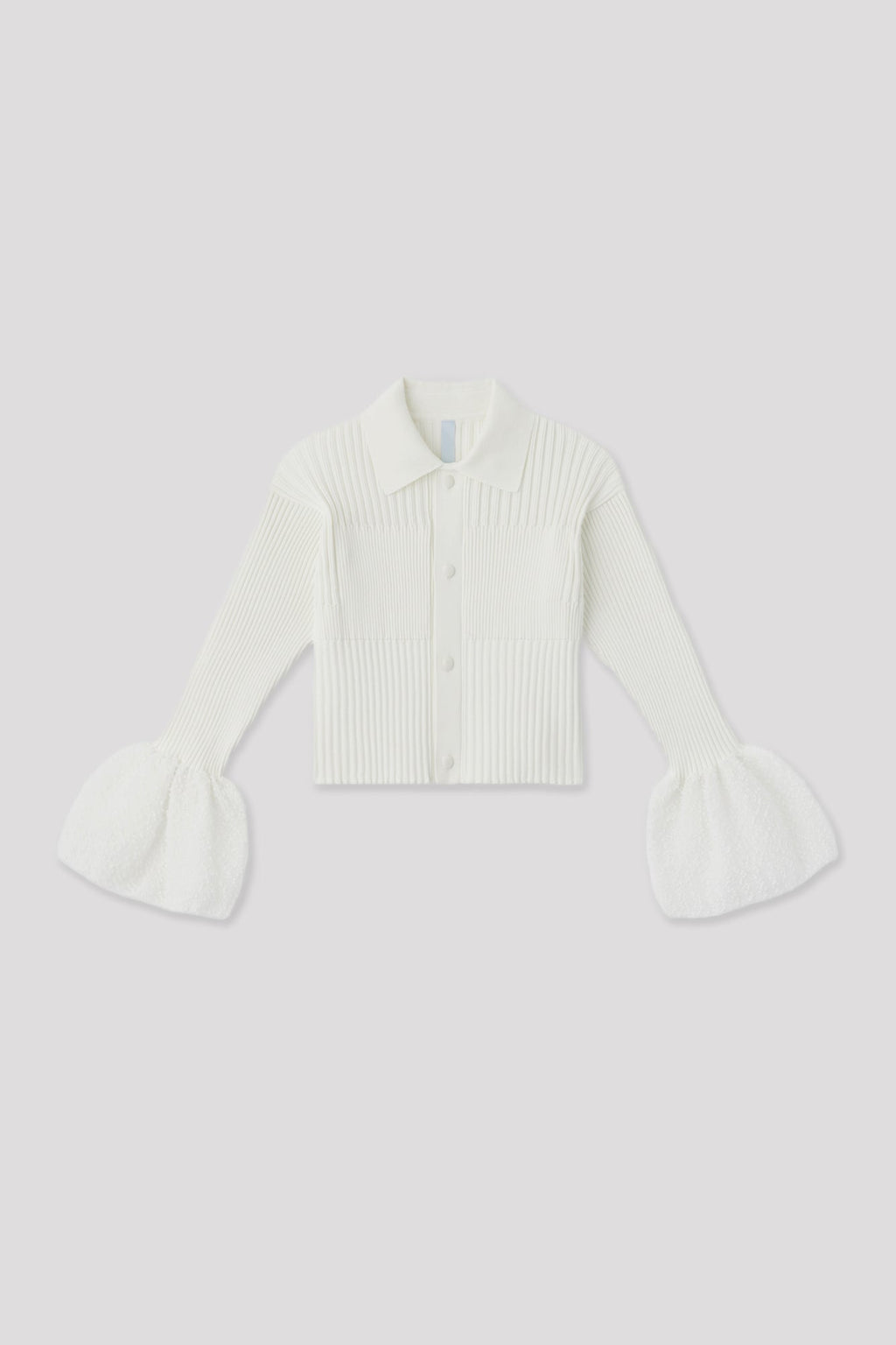 FLUTED ORNAMENT CROPPED SHIRT CARDIGAN