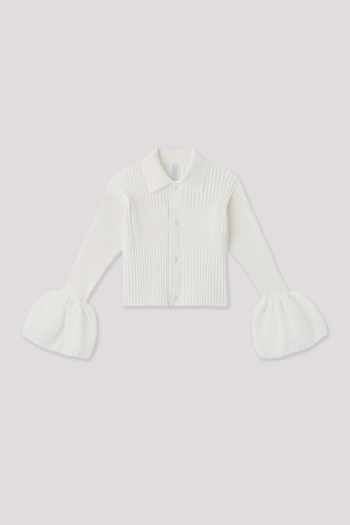 FLUTED ORNAMENT CROPPED SHIRT CARDIGAN