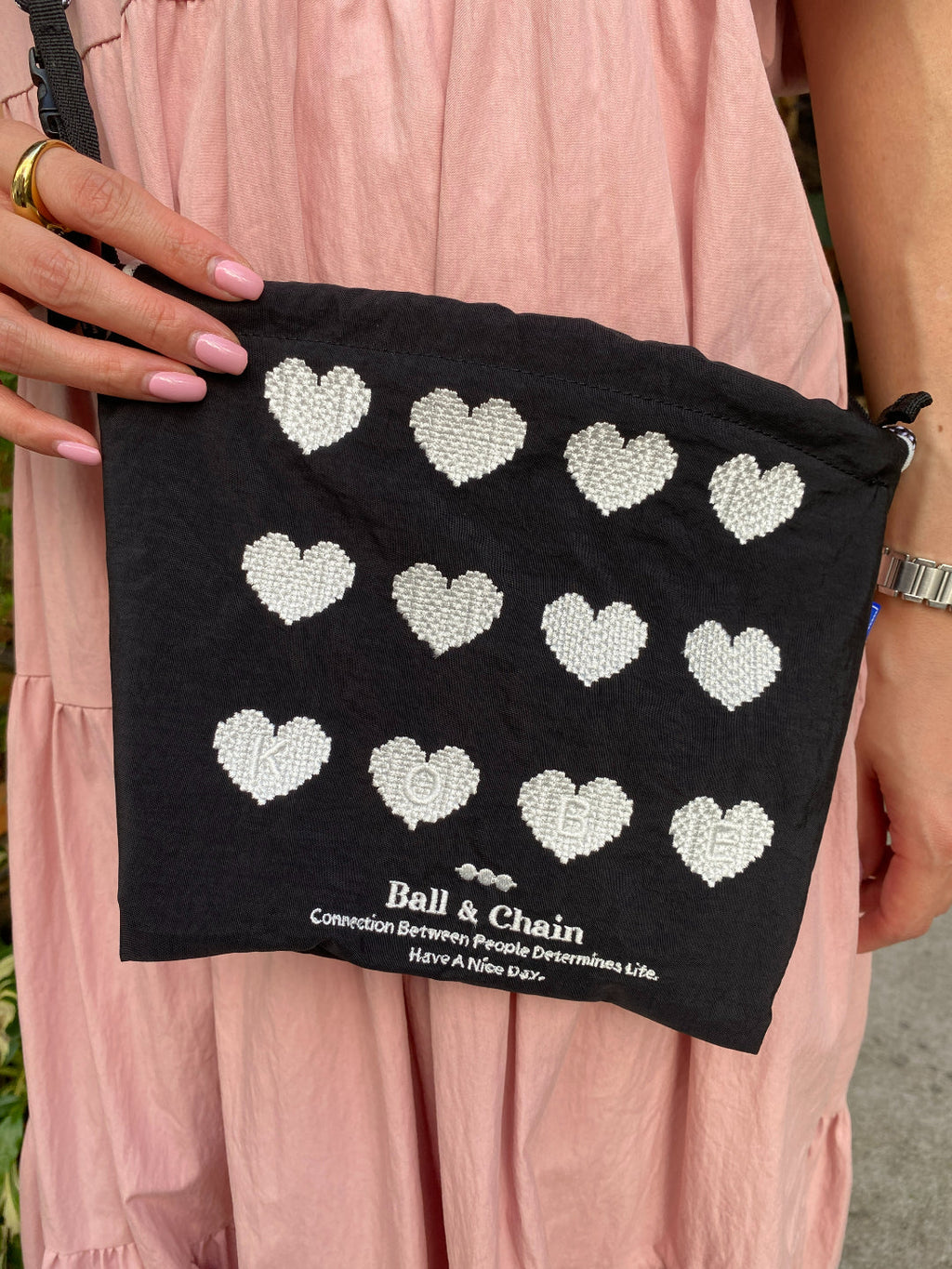 KOBE limited HEART (Kobe Limited Heart) Pouch #01BLACK-301448