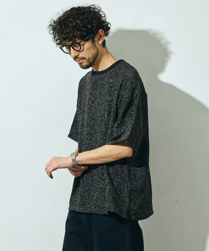 Dry Touch Summer Tweed Short Sleeve Crew Neck