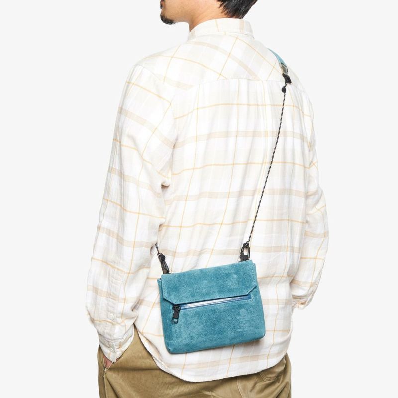 WATER PROOF SUEDE SACOCHE WALLET/NAVY