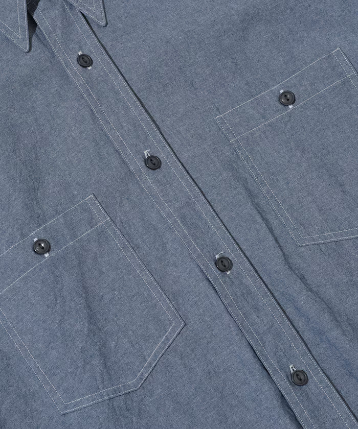 Oversized Classic Regular Collar Chambray Shirt Long Sleeve