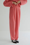 WIDE BELT TUCK PANTS