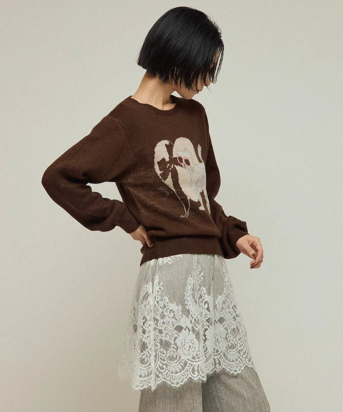 Sweat-like Animal Jacquard Knit