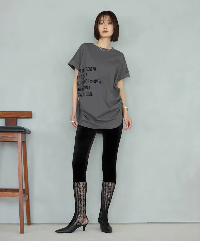 Organic Cotton Shirring Logo T-Shirt