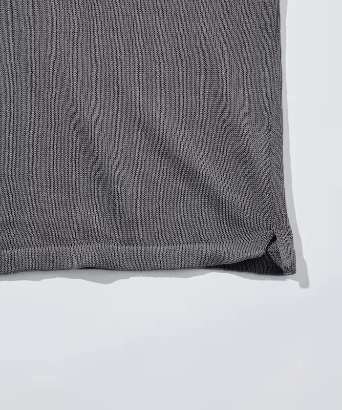 Sheer Knit & Cotton T-Shirt Layered Set