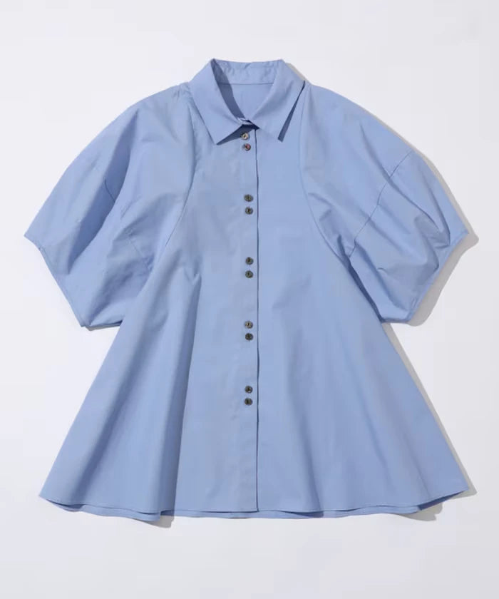 Switching Design Balloon Sleeve Shirt / 5-Minute Sleeve Blouse [Limited Edition]