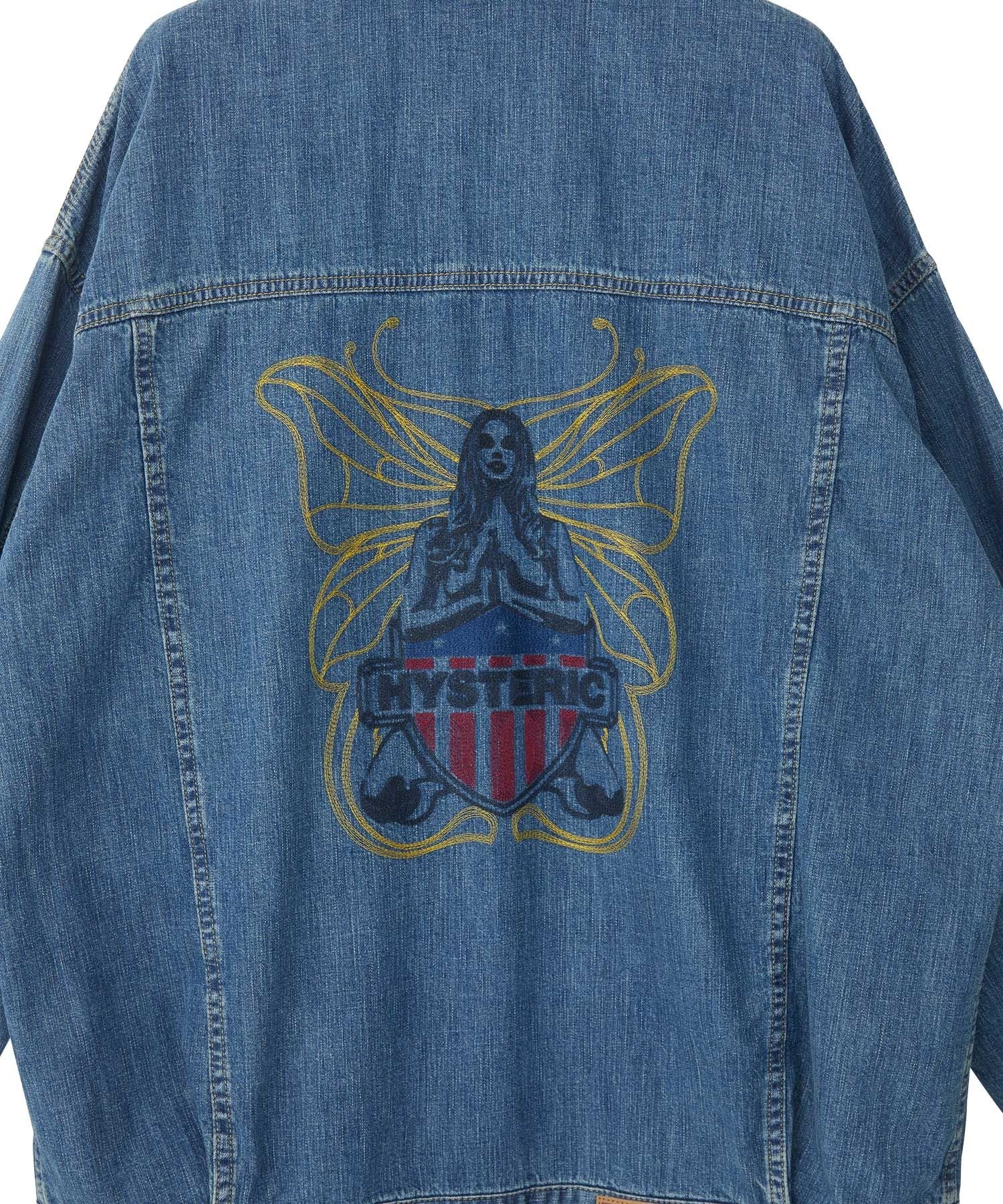 LEVITATED GIRL Embroidered Over Denim Jacket