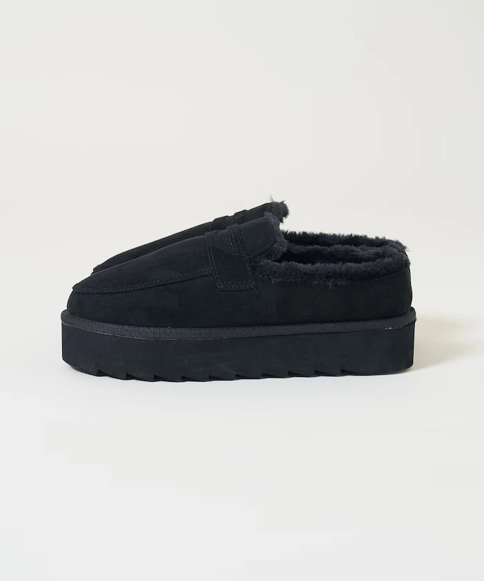 Thick-soled eco-fur loafers