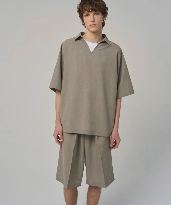 Functional Fabric Pullover Short Sleeve Shirt Set 3-piece Set / Washable / UV Cut / Quick Dry / Cool Touch