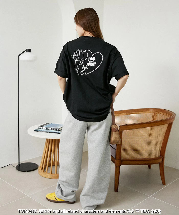 <Functional Material> TOM AND JERRY Heart Graphic T-Shirt Limited Edition