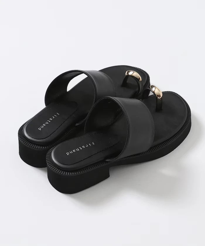Metal Accent Thumb Loop Sandal