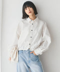 Hem Code Switch Short Length Long Sleeve Shirt