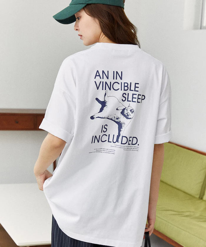 VINCIBLE SLEEP Cat Print T-Shirt Limited Edition