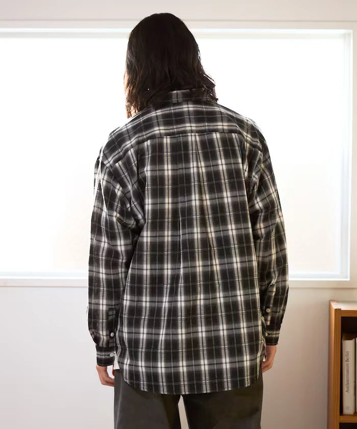 Big Silhouette Ombre Check Shirt / Long Sleeve