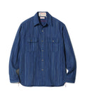 FICTION ROMANCE 5.5oz. INDIGO STRIPE WORK SHIRT