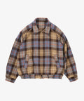 zip up blouson plaid harris tweed