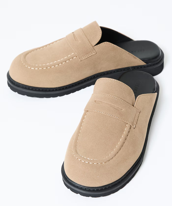Velour Leatherette Loafer Mule / Slip-on [23~28cm] 【Limited Edition】
