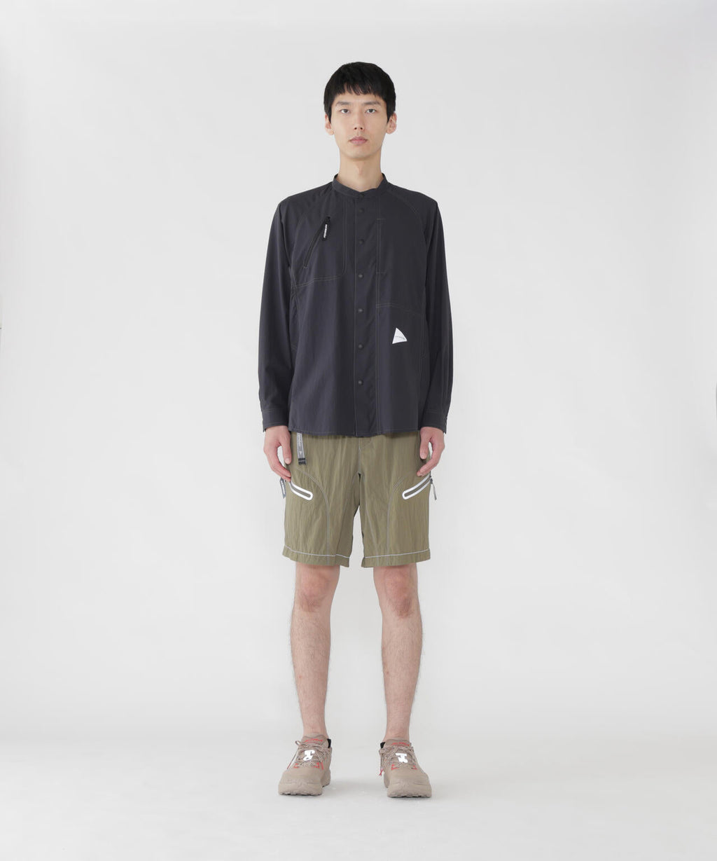 stretch rip band collar shirt