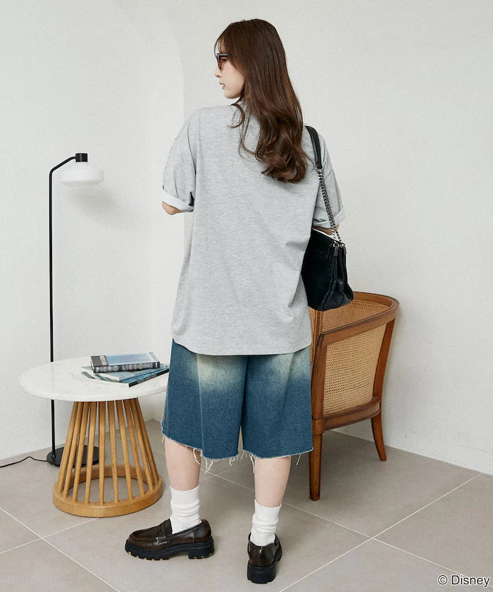 <Functional Material>Mickey Mouse Face T-Shirt Limited Edition
