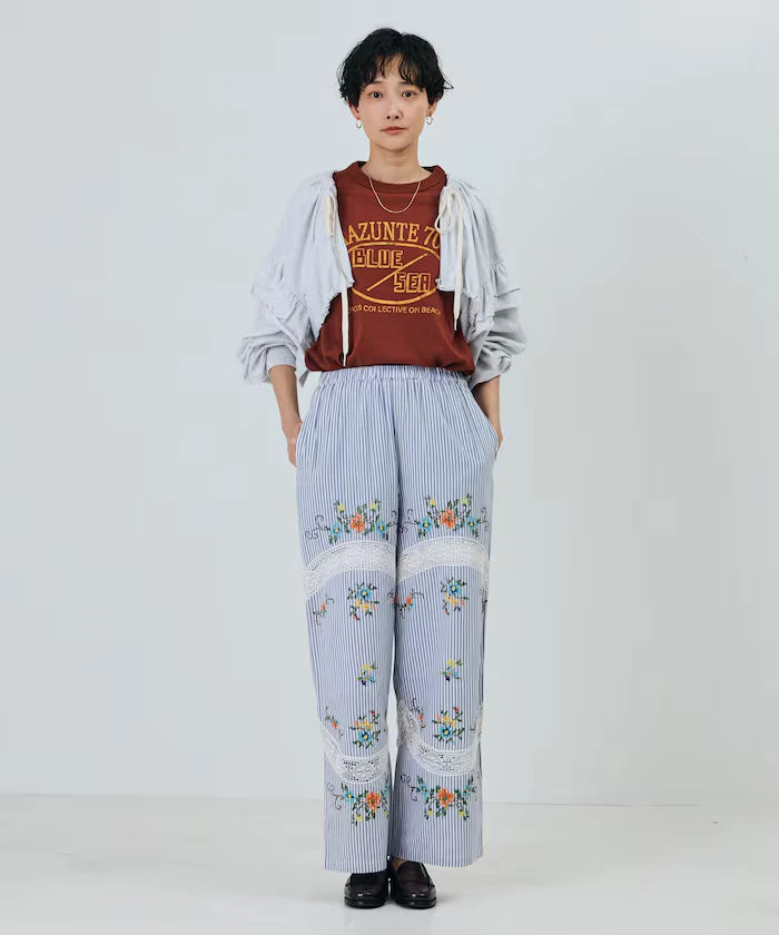 Vintage-Like Used Essence Print T-Shirt