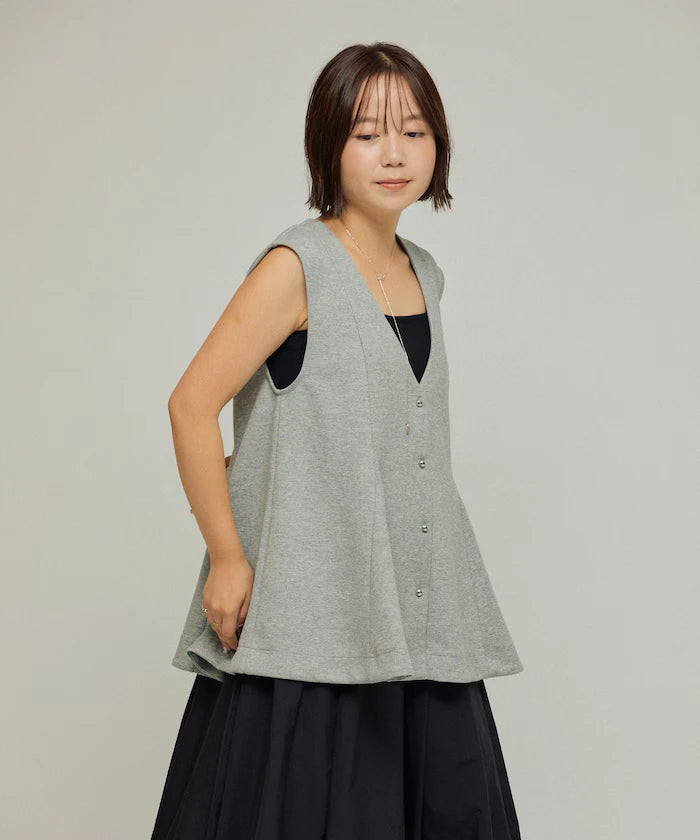 Peplum Silhouette V-Neck Gilet / Vest