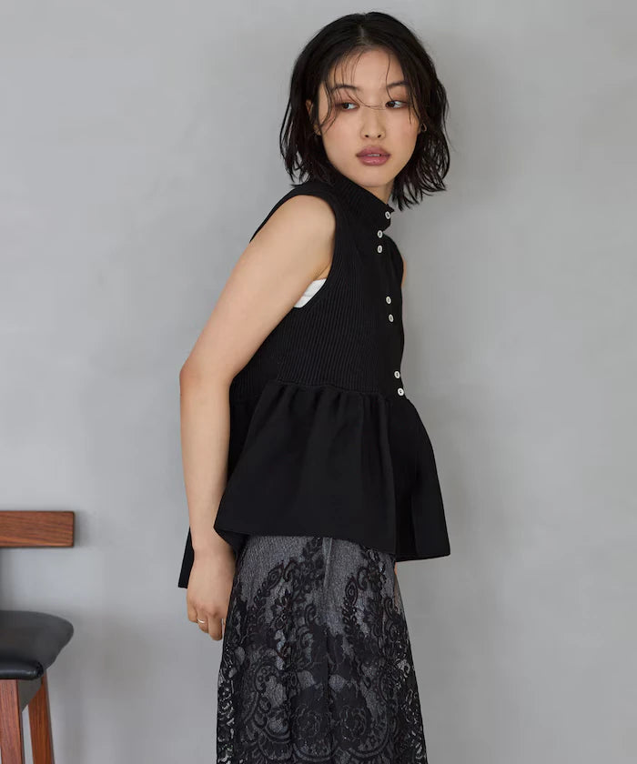 Japan Made Whole Garment Peplum Vest